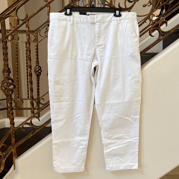 CALVIN KLEIN JEANS WHITE PANTS SIZE 14 women cotton white pants cropped pants - Picture 8 of 16